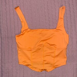 Orange crop top tank top